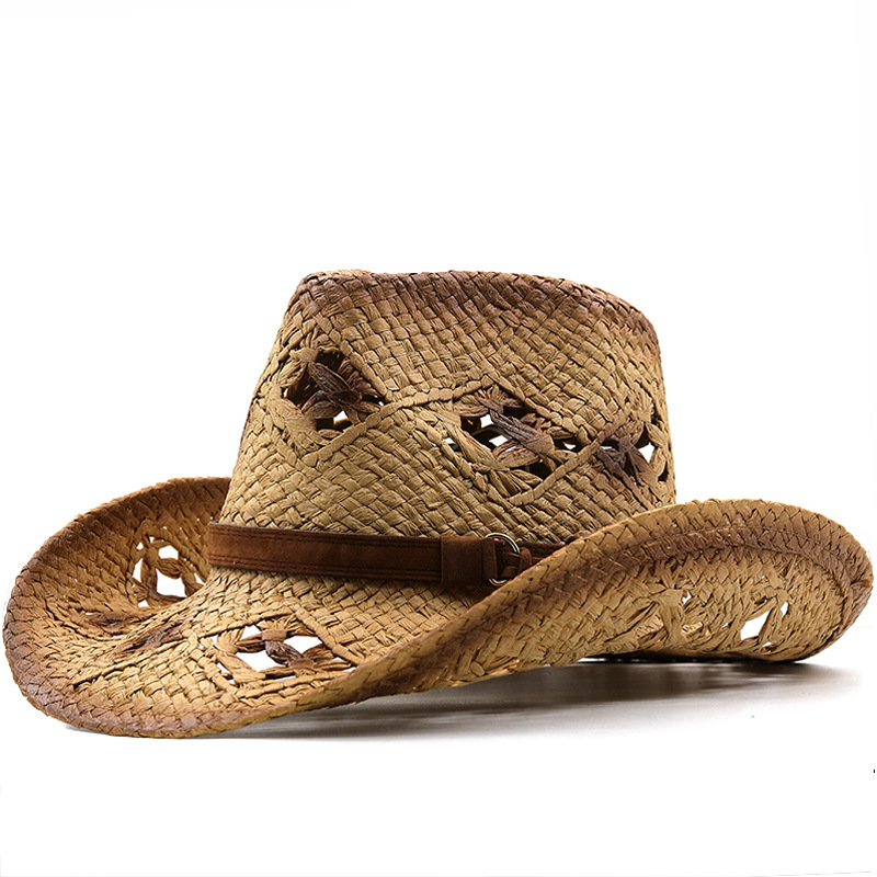 Raffia Straw Mens Cowboy Hat